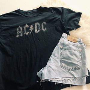 Vintage Black AC/DC Band Tee